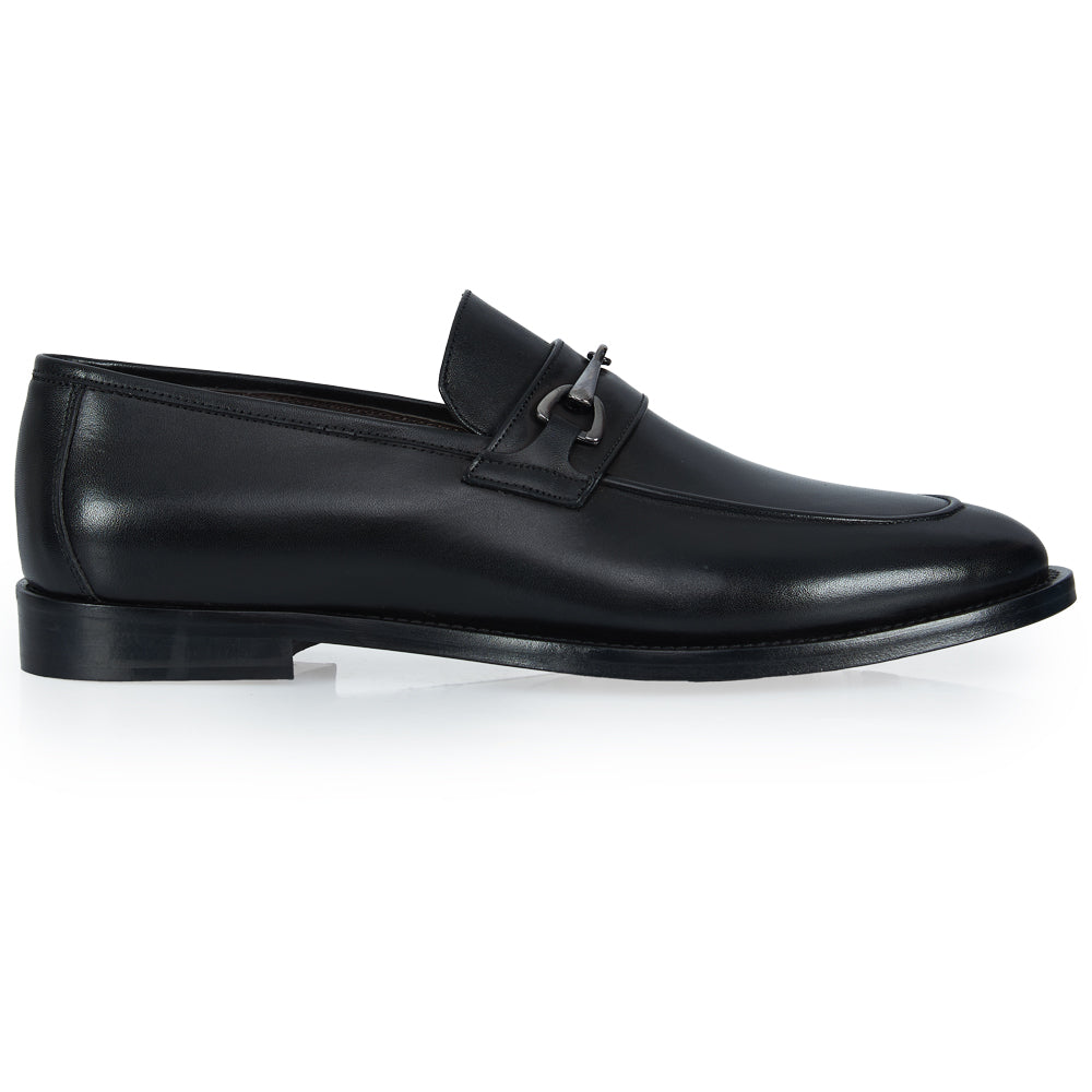 Mocassino classico in Pelle Nera con Morsetto Brunito