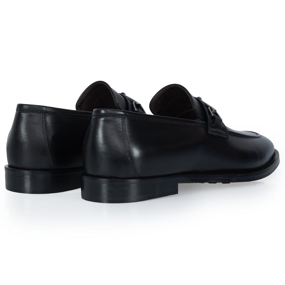 Mocassino classico in Pelle Nera con Morsetto Brunito
