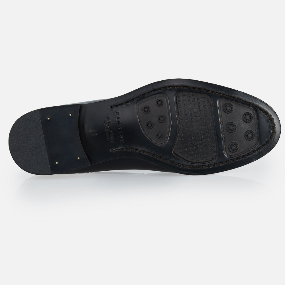 Mocassino con nappa - pelle abrasivata bordeaux