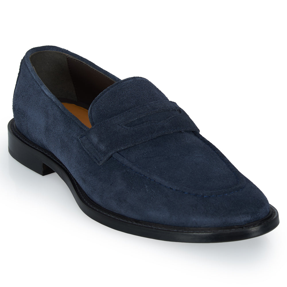 Mocassino in camoscio blu