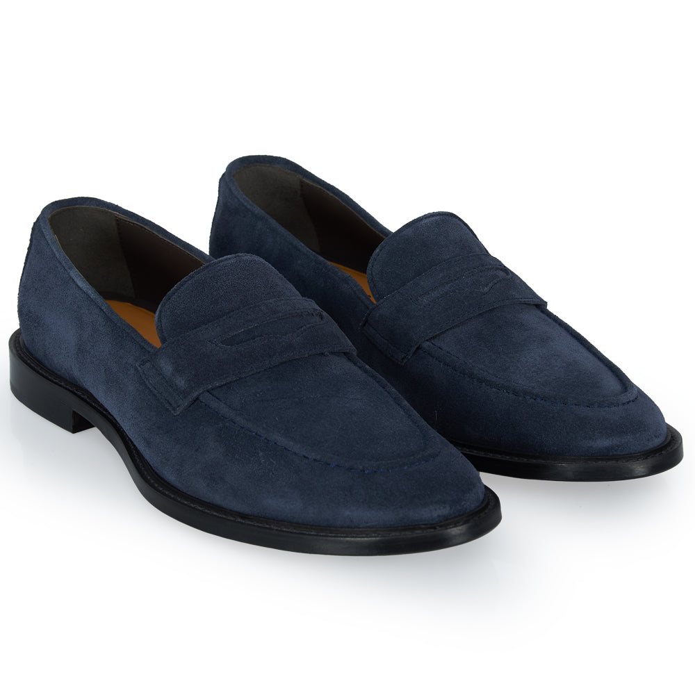 Mocassino in camoscio blu