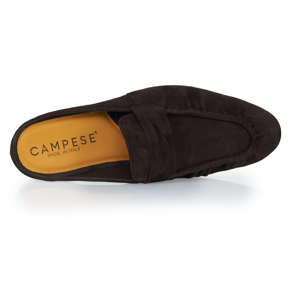 Mocassino sabot in camoscio testa di moro