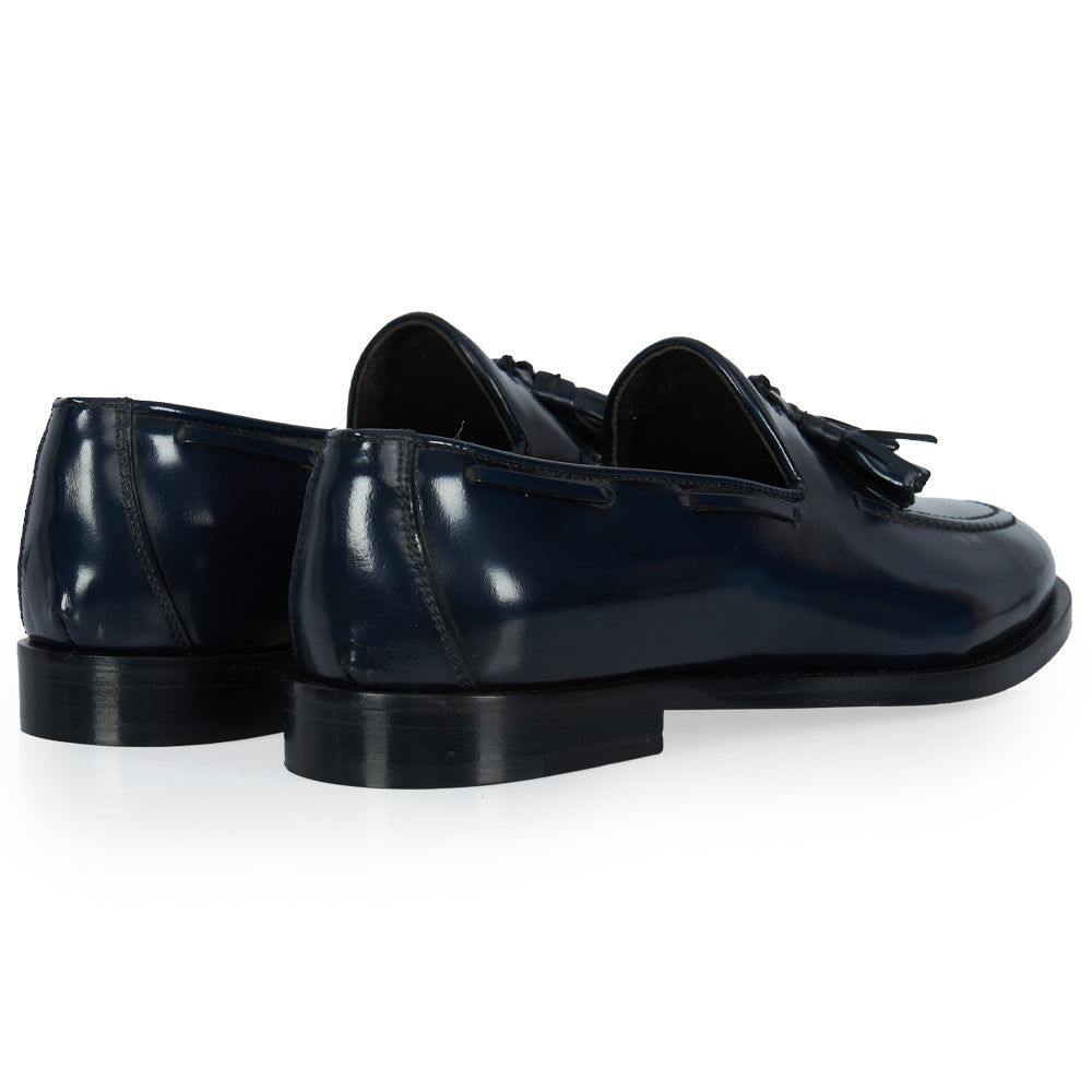 Mocassino tassel - pelle abrasivata blu