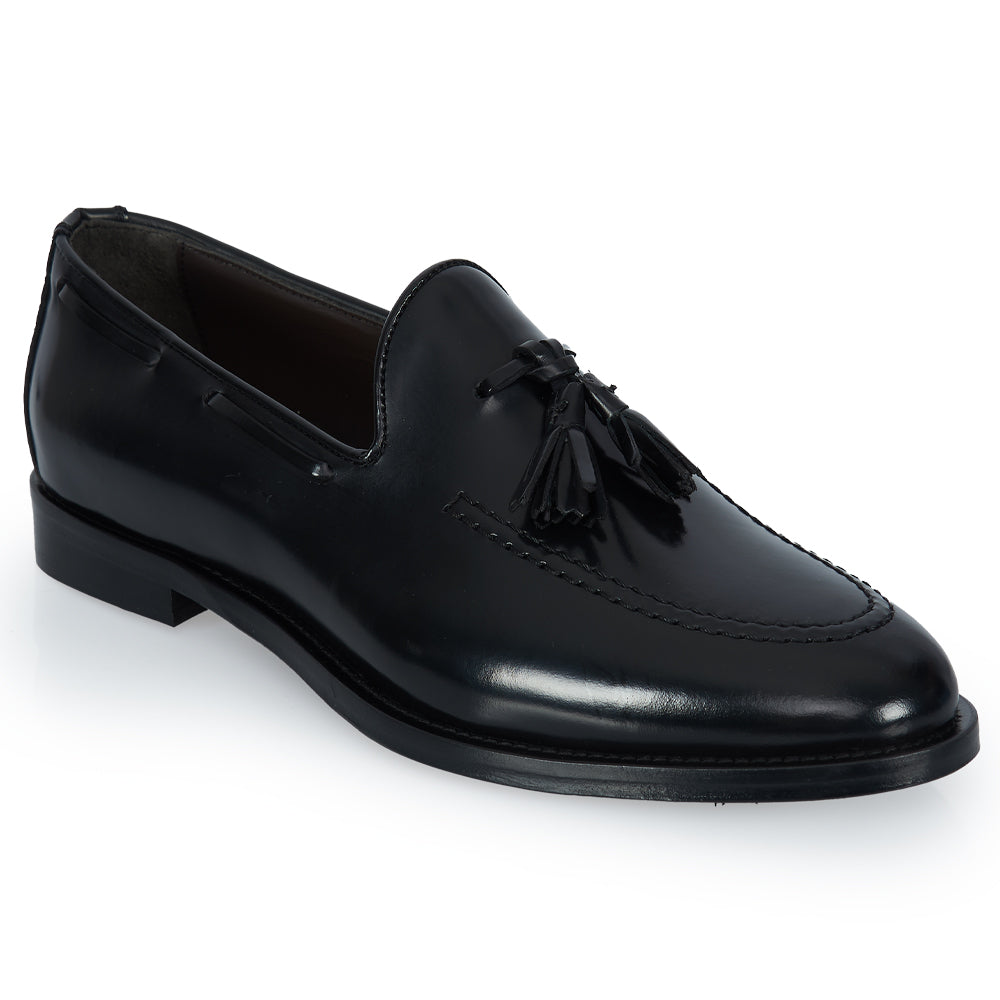 Mocassino tassel - pelle abrasivata nera