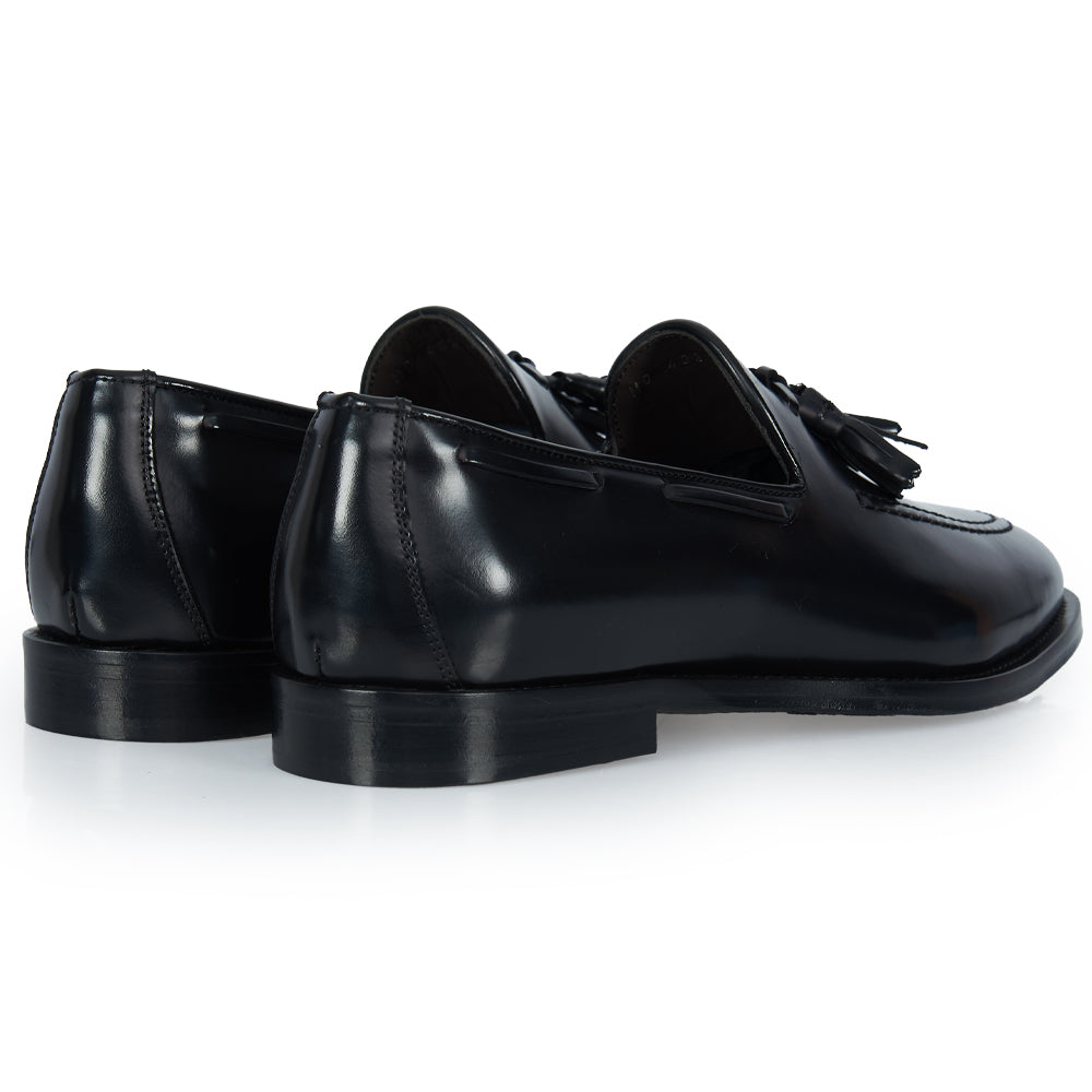 Mocassino tassel - pelle abrasivata nera