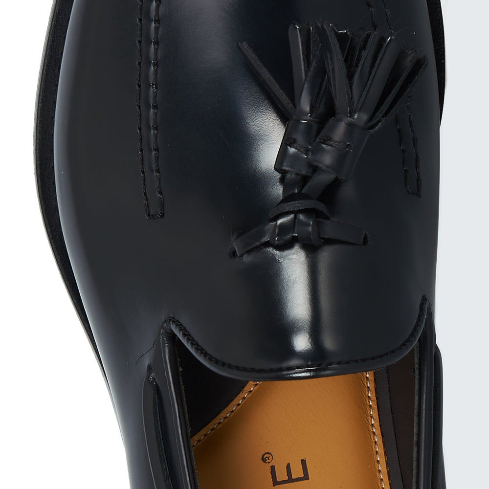 Mocassino tassel - pelle abrasivata nera