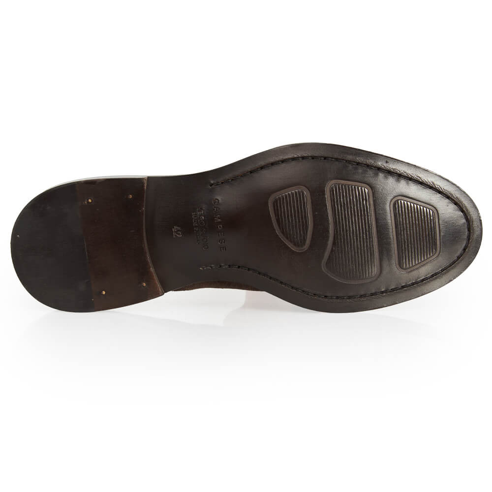 Mocassino tassels in camoscio testa di moro