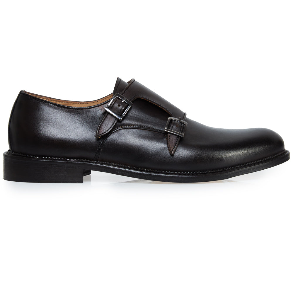 Monk strap in pelle testa di moro