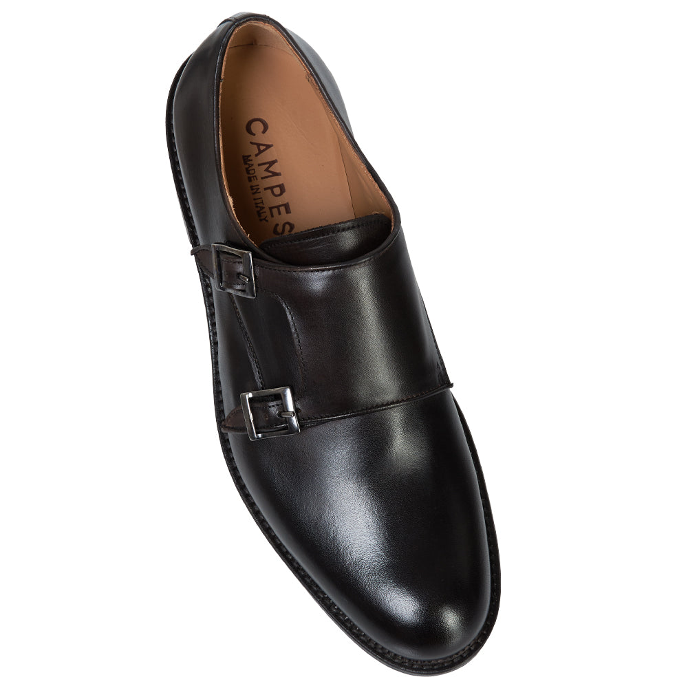 Monk strap in pelle testa di moro