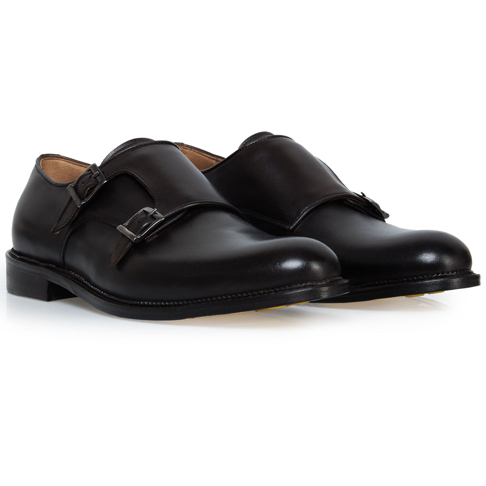Monk strap in pelle testa di moro