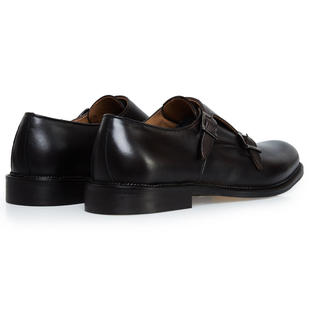 Monk strap in pelle testa di moro