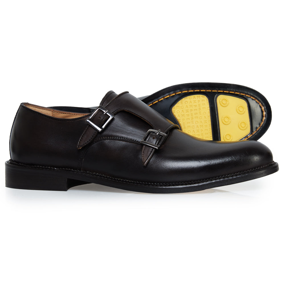 Monk strap in pelle testa di moro