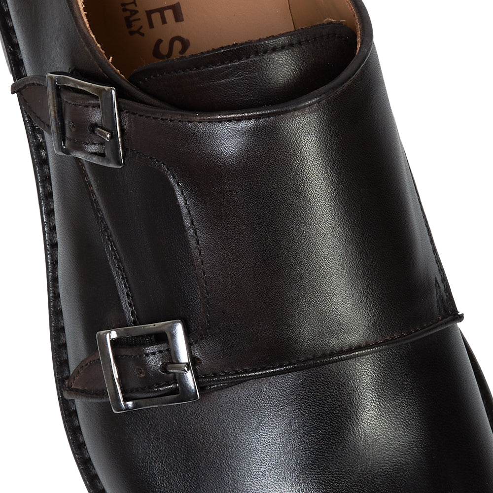 Monk strap in pelle testa di moro