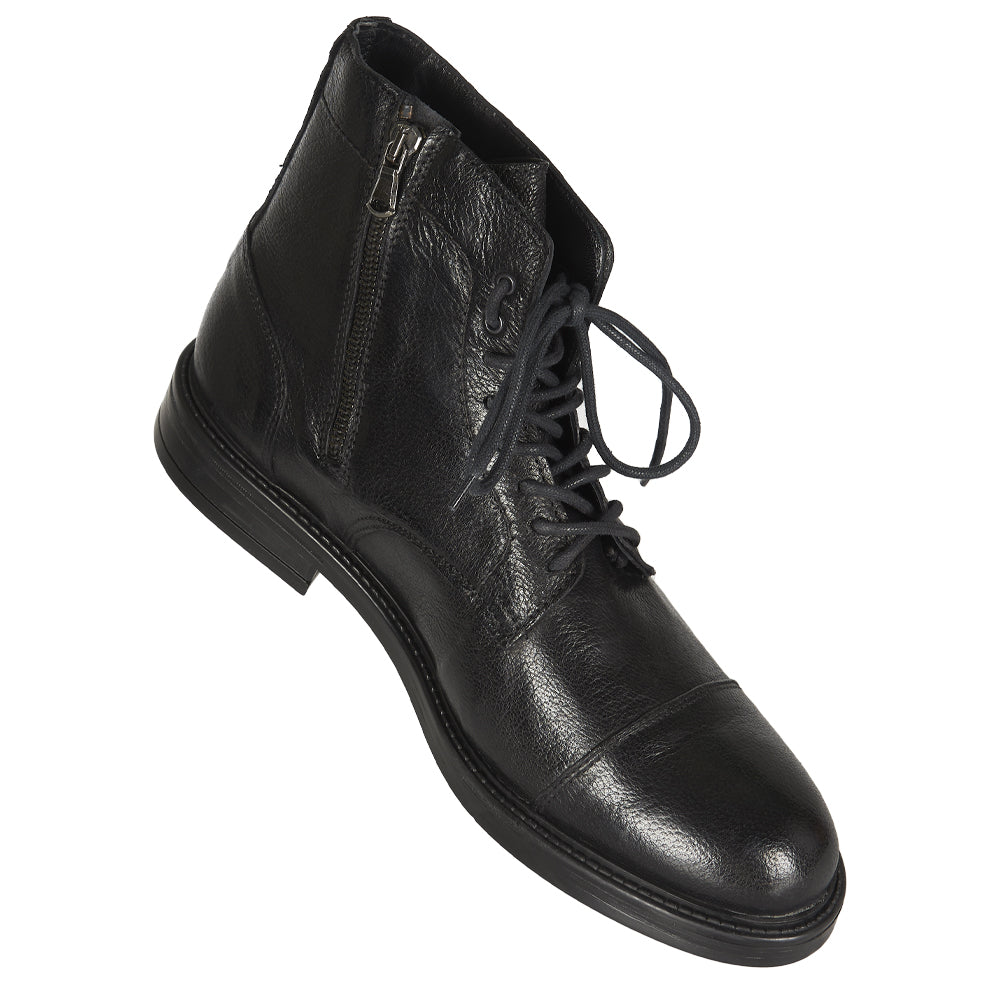 Stivaletto stringato con allaccio e cerniera