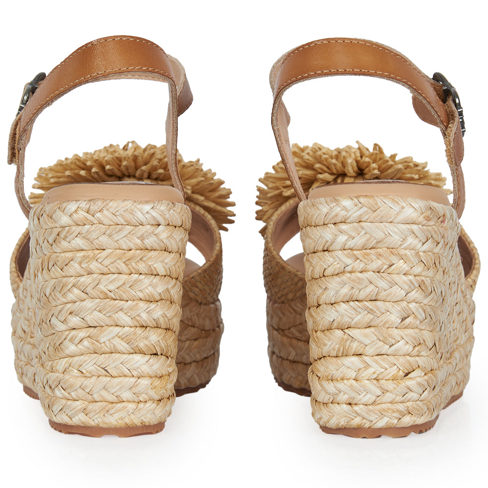 Sandalo in raffia beige