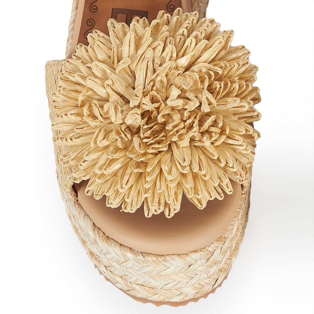Sandalo in raffia beige
