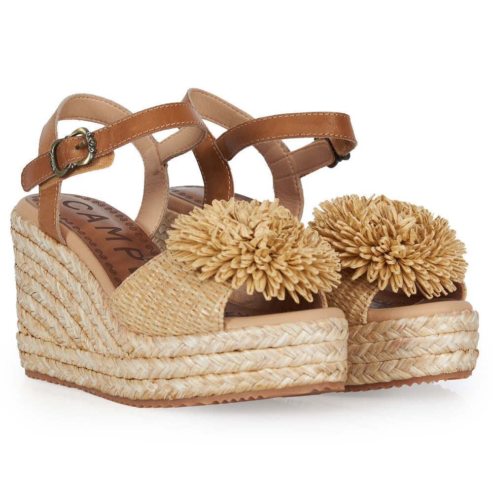 Sandalo in raffia beige
