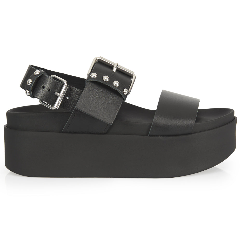Sandalo platform Total Black Rock
