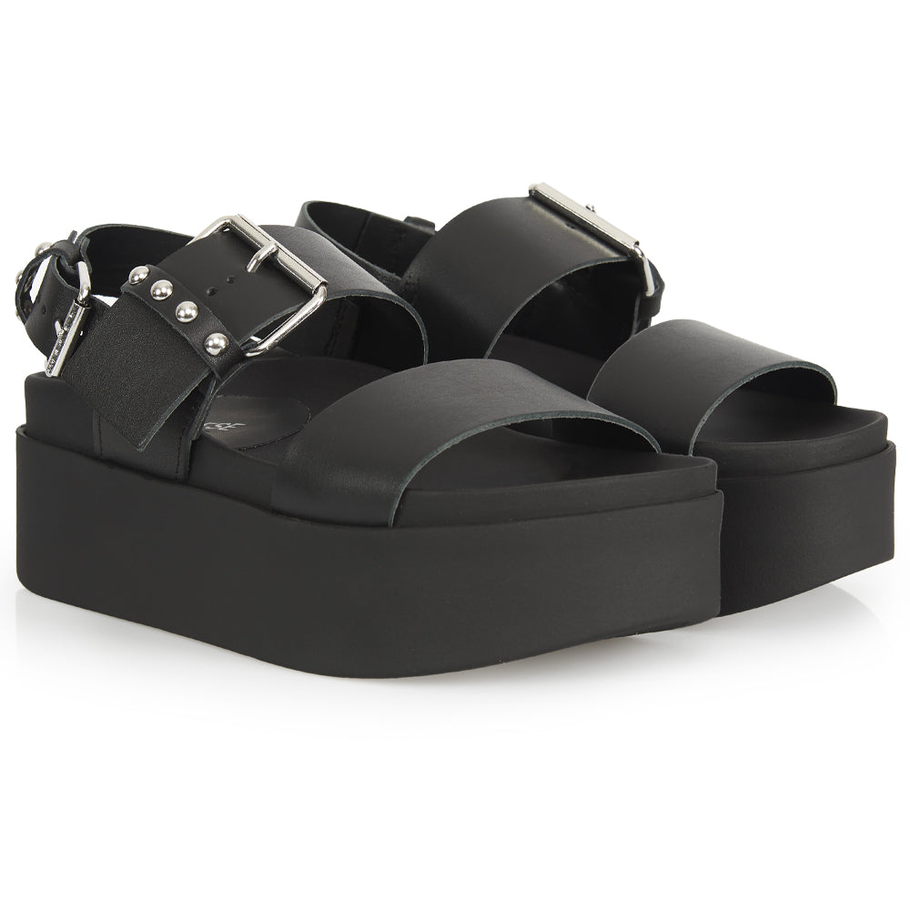 Sandalo platform Total Black Rock