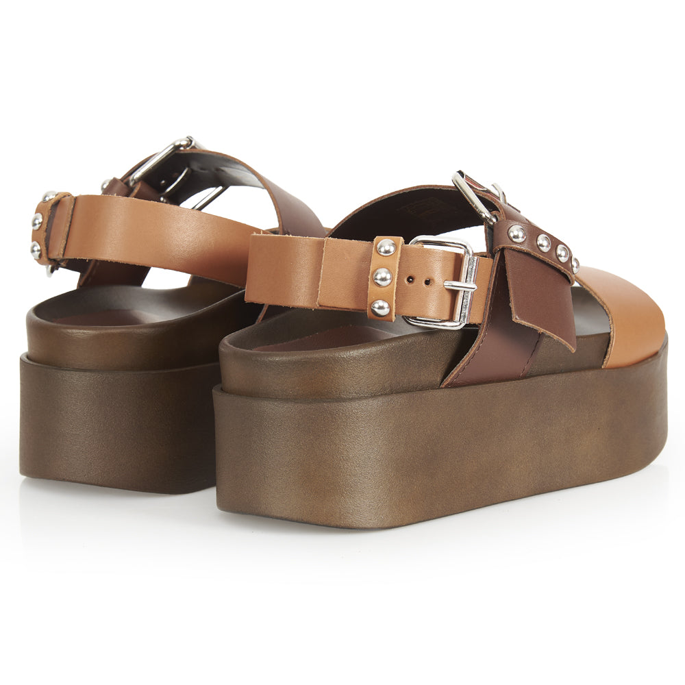 Sandalo platform two tone