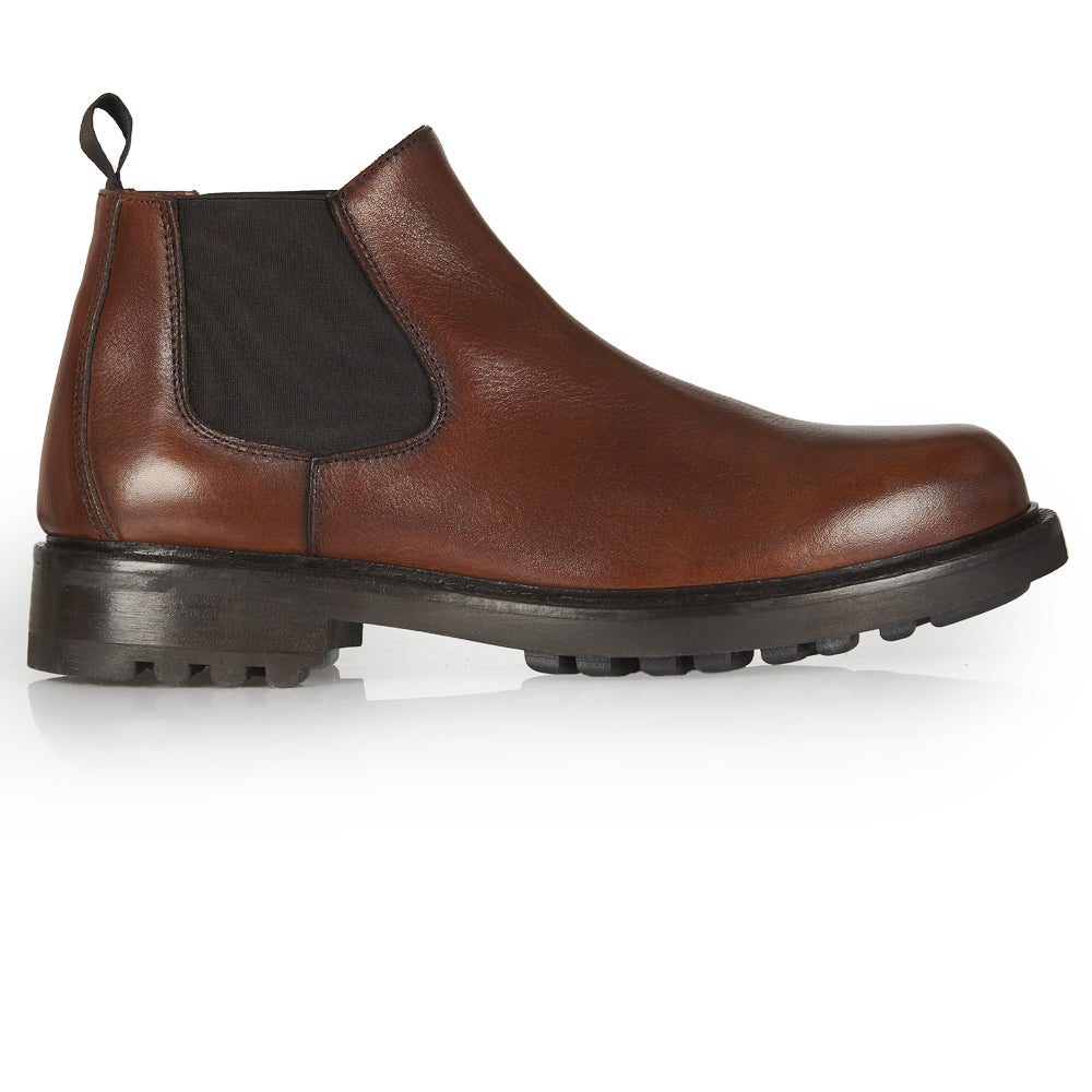Stivaletto Chelsea in pelle cuoio