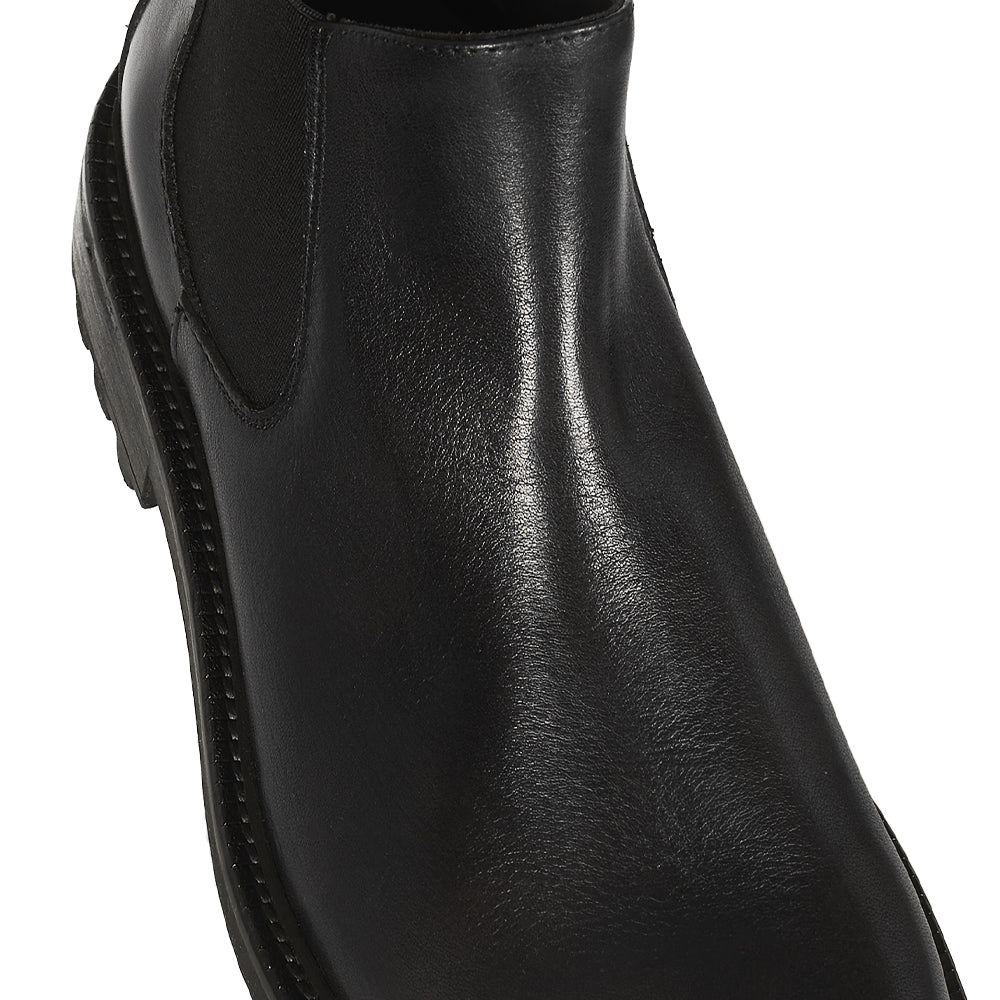 Stivaletto Chelsea in pelle nera