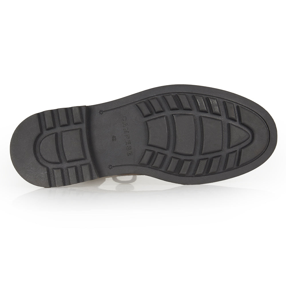 Stivaletto stringato in camoscio taupe