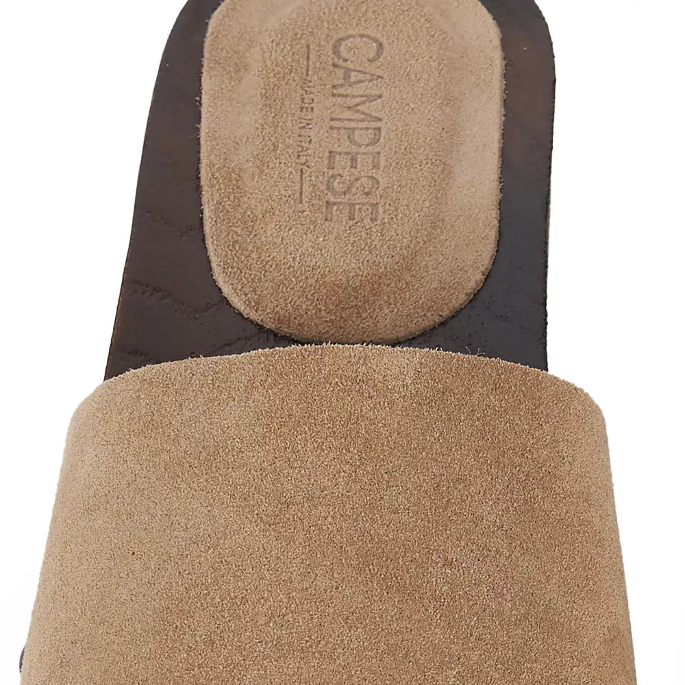 Zoccolo Artigianale "Olandesina" in Camoscio - Taupe
